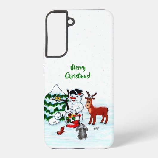 メリークリスマス!雪だるまと友だち SAMSUNG GALAXYケース (裏面)