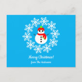 メリークリスマス・雪だるまのポストカード ポストカード (正面)