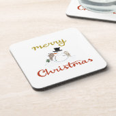 メリークリスマス+雪だるまデザイン コースター (左側)