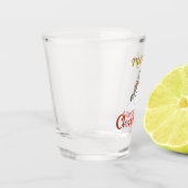 メリークリスマス+雪だるまデザイン ショットグラス (左)