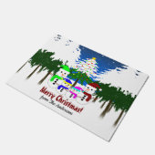 メリークリスマス!雪だるまファミリードアマット ドアマット (アングル)