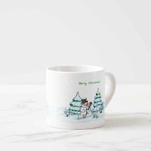 メリークリスマス!雪だるま エスプレッソカップ (正面右)