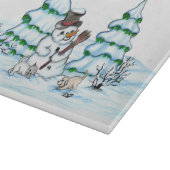 メリークリスマス！雪だるま カッティングボード (角)