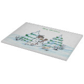 メリークリスマス！雪だるま カッティングボード (角)