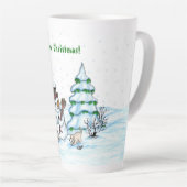 メリークリスマス！雪だるま カフェラテマグ (右アングル)