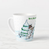 メリークリスマス!雪だるま カフェラテマグ (左アングル)