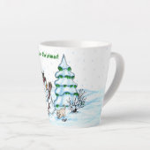 メリークリスマス!雪だるま カフェラテマグ (右アングル)