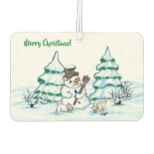 メリークリスマス！雪だるま カーエアーフレッシュナー (裏面)