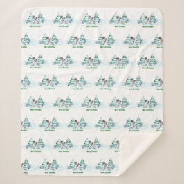 メリークリスマス！雪だるま シェルパブランケット