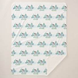 メリークリスマス！雪だるま シェルパブランケット