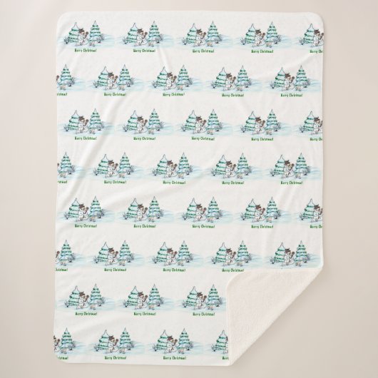 メリークリスマス！雪だるま シェルパブランケット (正面)