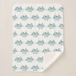 メリークリスマス！雪だるま シェルパブランケット