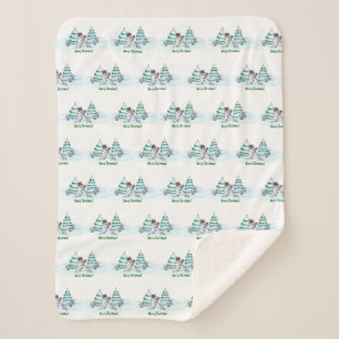 メリークリスマス！雪だるま シェルパブランケット