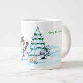 メリークリスマス！雪だるま ジャンボコーヒーマグカップ (正面右)