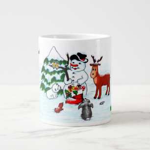 メリークリスマス!雪だるま ジャンボコーヒーマグカップ