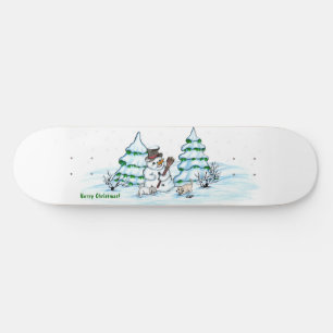 メリークリスマス!雪だるま スケートボード