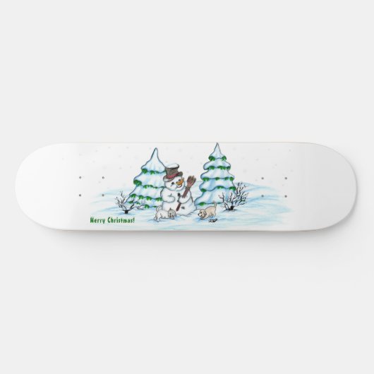 メリークリスマス!雪だるま スケートボード (横)