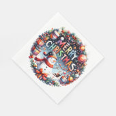 メリークリスマス・雪だるま スタンダードランチョンナプキン (角)