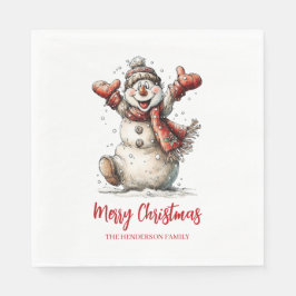 メリークリスマス・雪だるま スタンダードランチョンナプキン