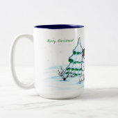 メリークリスマス！雪だるま ツートーンマグカップ (左)