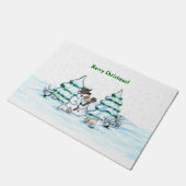 メリークリスマス！雪だるま ドアマット (アングル)