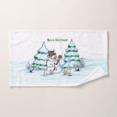 メリークリスマス！雪だるま バスタオルセット (ハンドタオル)