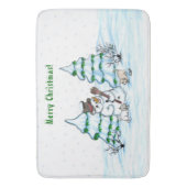 メリークリスマス！雪だるま バスマット (正面縦)