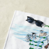 メリークリスマス！雪だるま ビーチタオル (インサイチュ)