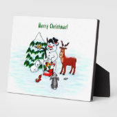 メリークリスマス!雪だるま フォトプラーク (側面)