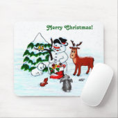 メリークリスマス!雪だるま マウスパッド (マウス)