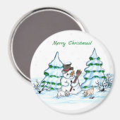 メリークリスマス！雪だるま マグネット (正面/裏面)
