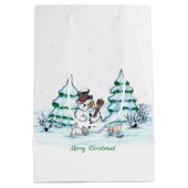 メリークリスマス！雪だるま ミディアムペーパーバッグ (裏面)