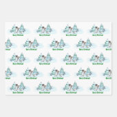 メリークリスマス！雪だるま ラッピングペーパーシート (正面)