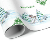 メリークリスマス！雪だるま ラッピングペーパー (ロールコーナー)