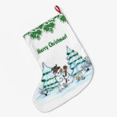 メリークリスマス！雪だるま ラージクリスマスストッキング (裏面 (吊り時))