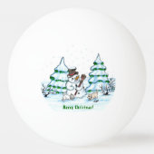 メリークリスマス！雪だるま 卓球ボール (裏面)