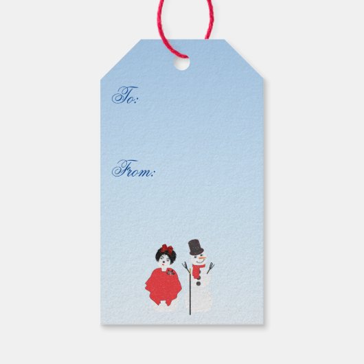 メリークリスマス!雪だるま&女性ギフトラベル ギフトタグ (裏面)