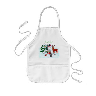 メリークリスマス!雪だるま 子供用エプロン