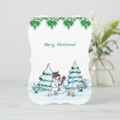 メリークリスマス！雪だるま 招待状 (スタンド正面)