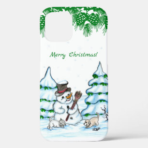 メリークリスマス!雪だるま iPhone 12 PROケース