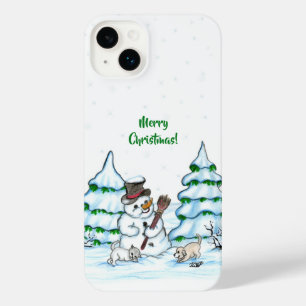 メリークリスマス！雪だるま iPhone 14 PLUSケース