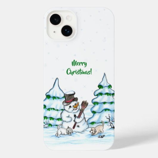 メリークリスマス！雪だるま iPhoneケース (裏面)