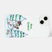 メリークリスマス！雪だるま iPhoneケース (裏面横)