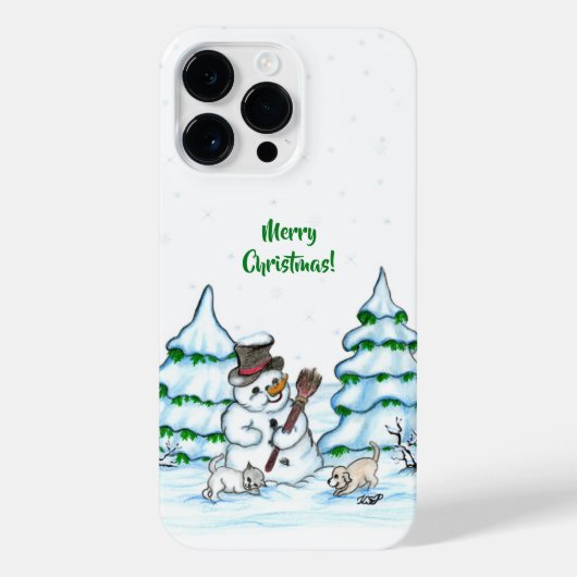 メリークリスマス！雪だるま iPhoneケース (裏面)