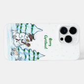 メリークリスマス！雪だるま iPhoneケース (裏面横)