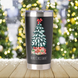 メリークリスマス 雪のモミの木 保温保冷タンブラー