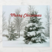 メリークリスマス、雪のラデンもみの木 ビールラベル (シングルラベル)