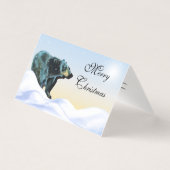 メリークリスマス – 雪の中の黒熊 (正面)