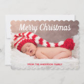 メリークリスマス 雪の結晶 クリスマス 写真入りカード (正面)