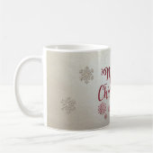 メリークリスマス、雪の結晶 コーヒーマグカップ (左)